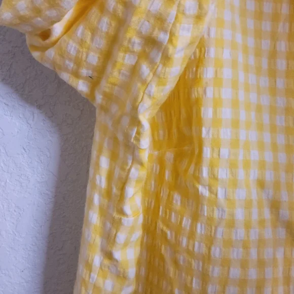 Kut from the Kloth Yellow Gingham Button Down Shirt - Picture 7 of 7